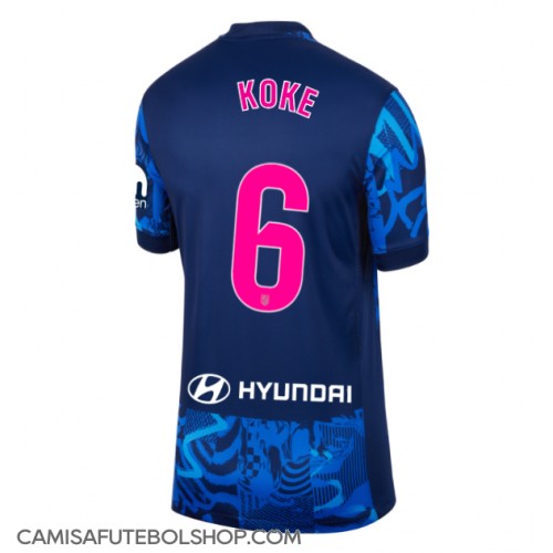 Camisa de time de futebol Atletico Madrid Koke #6 Replicas 3º Equipamento Feminina 2024-25 Manga Curta